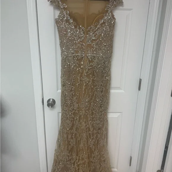 Glamorous Gold Embellished Maxi Dress - Picture 3 of 7